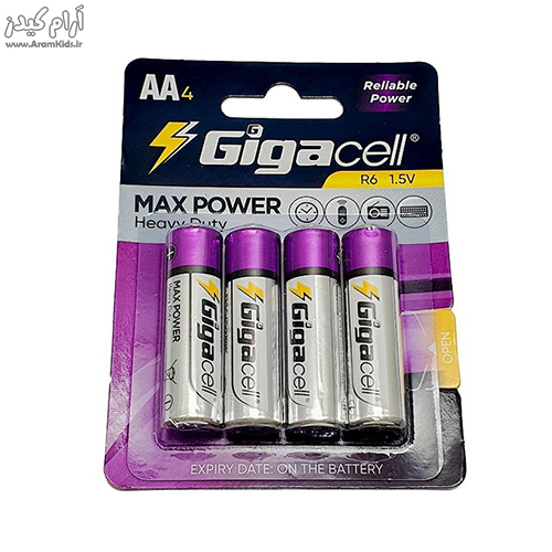 باتری قلمی گیگاسل مدل Max Power Heavy Duty R6 بسته 4 عددی